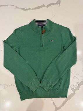 Vineyard Vines Mint Green Half-Zip Sweater
